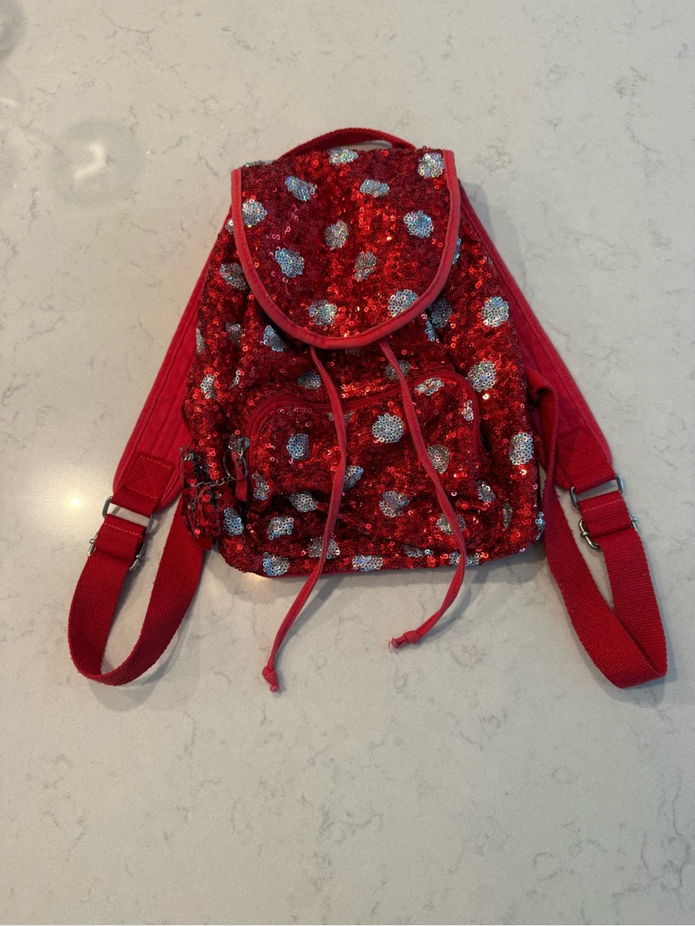 Authentic Disney Parks Red Minnie Mouse Sequin Mini Backpack